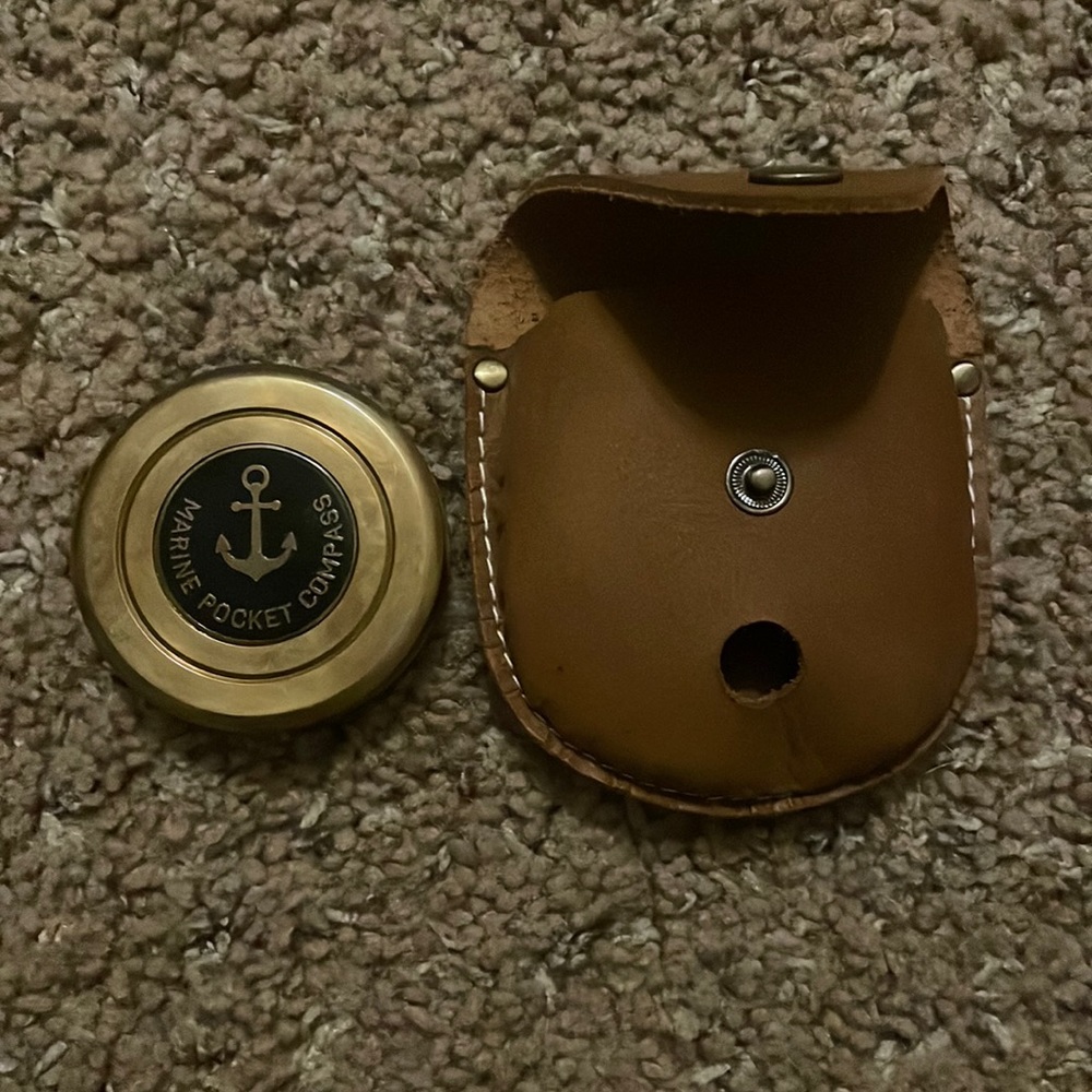 Solid Metal Functional Compass With Holder